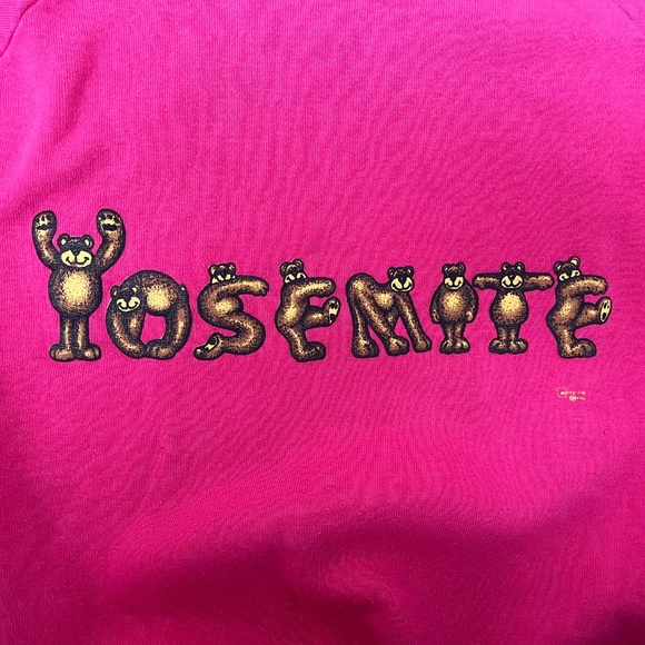Vintage Yosemite Kid's Pullover Sweatshirt, 1980s, Hot Pink, Size L - Picture 7 of 10